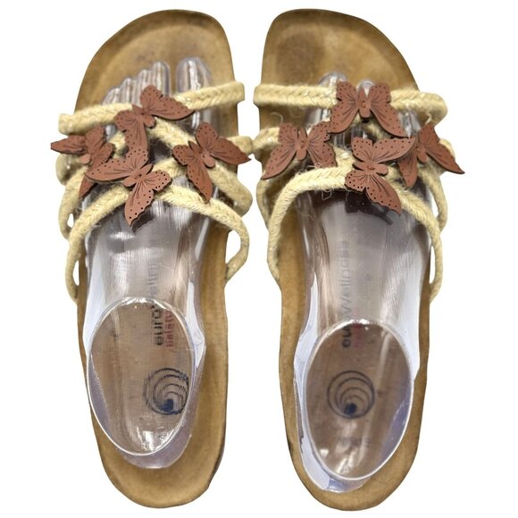 Euro Wellness Balance Womens Sandals Size 10 Butterfly Rope Leather Accents - Picture 1 of 12